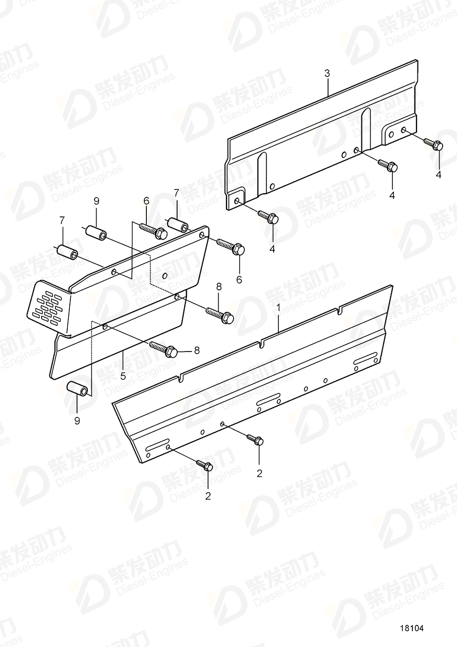 VOLVO Heat shield 3809349 Drawing